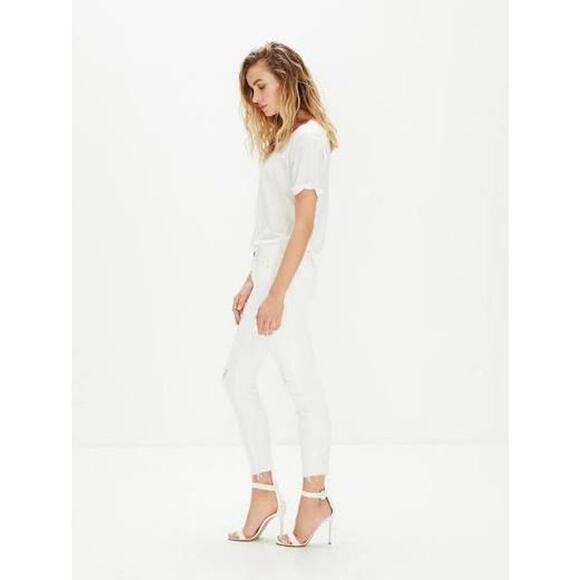 MOTHER Looker Ankle Fray Jeans White Little Miss Innocent 28 NEW CleanGirl Chic - Picture 4 of 7